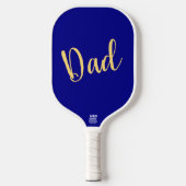DAD Fancy Script Vibrant Royal Blue Achtergrond Pickleball Paddle (Voorkant)