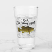 Dad Fishing Legend Smallmouth Bass Fisherman Fish Glas (Achterkant)