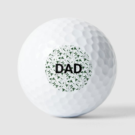 DAD Golfen Sport INITIALEN Vaderdag Classic Golfballen (Voorkant)