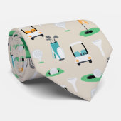 Dad Golfer Golfcart Golfsport Stropdas (Opgerold)