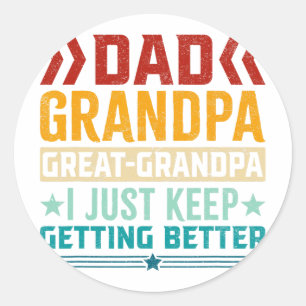 Dad Grandpa Great Grandpa Fathers Day Ronde Sticker