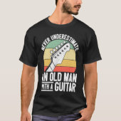 Dad Guitar Player Grandpa Guitarist Old Man Guitar T-shirt (Voorkant)