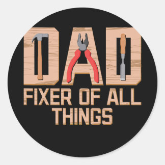 Dad Handyman Woodworker Father's Day Carpenter Ronde Sticker