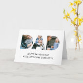 Dad Hart Aangepaste Naam Foto Collage Vaderdag Kaart (Gele Bloem)