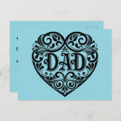 Dad Heart Vaderdag Briefkaart (Voorkant / Achterkant)