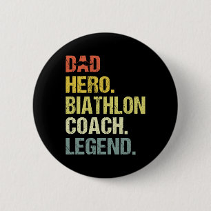 Dad Hero Biathlon Coach Funny Biathlon Coach Humor Ronde Button 5,7 Cm