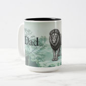 Dad Is Mentor, Guide, Strength & Heart Lion Mug (Devant gauche)