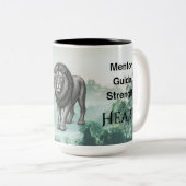 Dad Is Mentor, Guide, Strength & Heart Lion Mug (Devant droit)