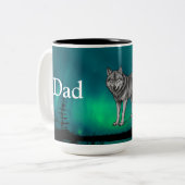 Dad Is Mentor, Guide, Strength & Heart Wolf Mug (Devant gauche)