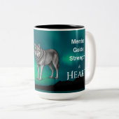 Dad Is Mentor, Guide, Strength & Heart Wolf Mug (Devant droit)