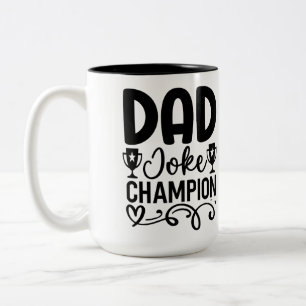 Dad Joke Champion Grappig cadeau voor Vaderdag Tweekleurige Koffiemok