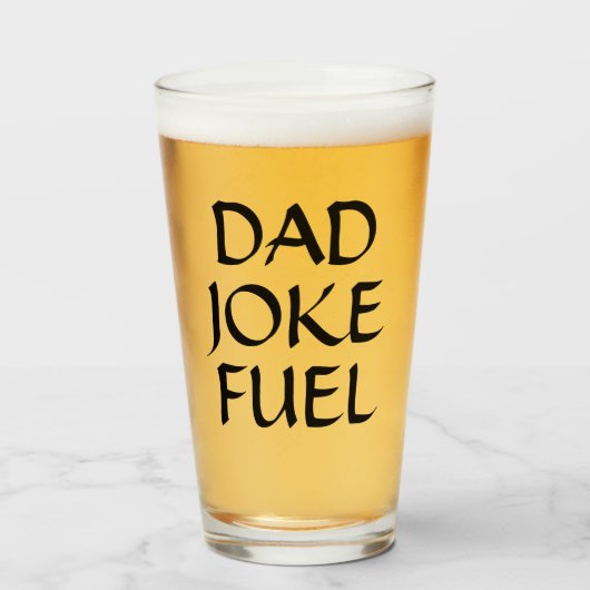 Dad Joke Fuel - Fantasy Script Gift voor Vader Glas (Voorkant gevuld)