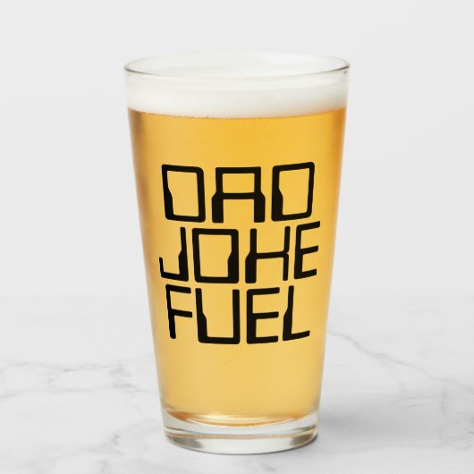 Dad Joke Fuel - Modern Tech Gift voor vader Glas (Voorkant gevuld)