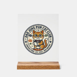 Dad Joke Pun Kat Kat Grafische T-shirt Kunst - Dad Acryl Bord