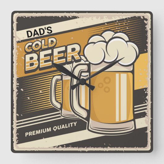 DAD Klassiek koud bier Vierkante Klok (Voorkant)
