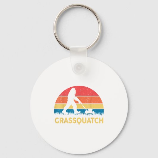 Dad Lawn Mowing Grquatch Bigfoot Mower Gift Funny  Sleutelhanger (Voorkant)