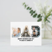 DAD Letter Cutout Photo Collage Vaderdag Briefkaart (Staand voorkant)