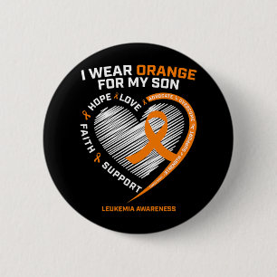 Dad Leukemie Bewustzijn Son Leukemie Bewustzijn 1 Ronde Button 5,7 Cm