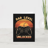 Dad Level Unlocked Funny Retro New Dad Gamer Kaart (Voorkant)