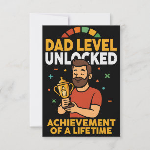 Dad Level Unlocked - Grappig Vaderdag cadeau Bedankkaart