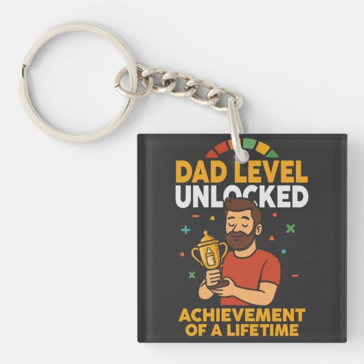 Dad Level Unlocked - Grappig Vaderdag cadeau Sleutelhanger (voorkant)