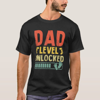 Dad Level Unlocked Retro Videogames Zwangerschap Z T-shirt