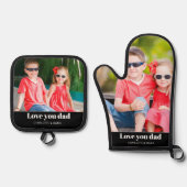 Dad Love You Photo Oven Mitt & Pot Holder Set (Voorkant)