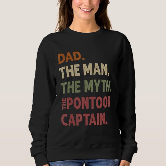 Dad Man Myth Pontoon Captain Daddy Pontoon Funny C Trui (Voorkant)