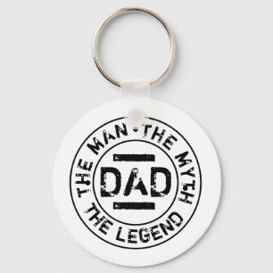 Dad Man Mythe Legende Grunge Stempel Vaderdag Sleutelhanger