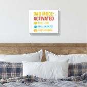 Dad Mode Activated Funny Vaderdag Gift Canvas Afdruk (Insitu (Slaapkamer))