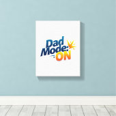Dad Mode ON Wall Art – Grappig Canvas voor Vaders Afdruk (Insitu (Houten vloer))