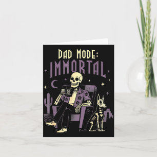 Dad mode onsterfelijk skelet halloween vader kaart