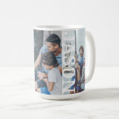 Dad Modern Custom 4 Foto Collage Grid Koffiemok (Voorkant rechts)