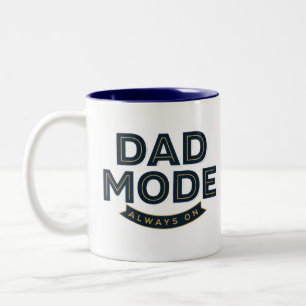DAD MODUS ALTJD AAN Stomme Vader Koffiemok Tweekleurige Koffiemok