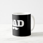 Dad Mustache Mug Black and White Koffiemok (Voorkant rechts)