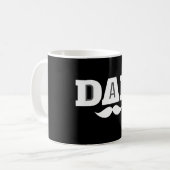 Dad Mustache Mug Black and White Koffiemok (Voorkant links)
