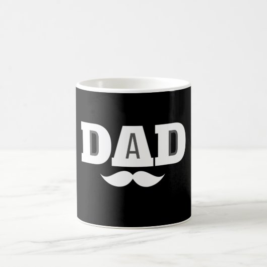 Dad Mustache Mug Black and White Koffiemok (Center)