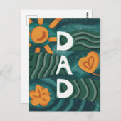 Dad - Nationale Papa Appreciation Day Groen Briefkaart (Voorkant / Achterkant)