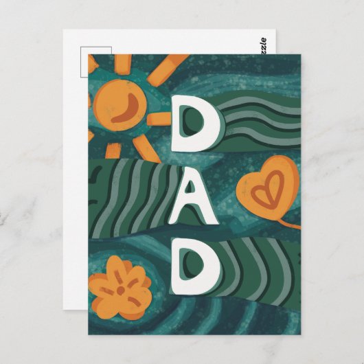 Dad - Nationale Papa Appreciation Day Groen Briefkaart (Voorkant / Achterkant)