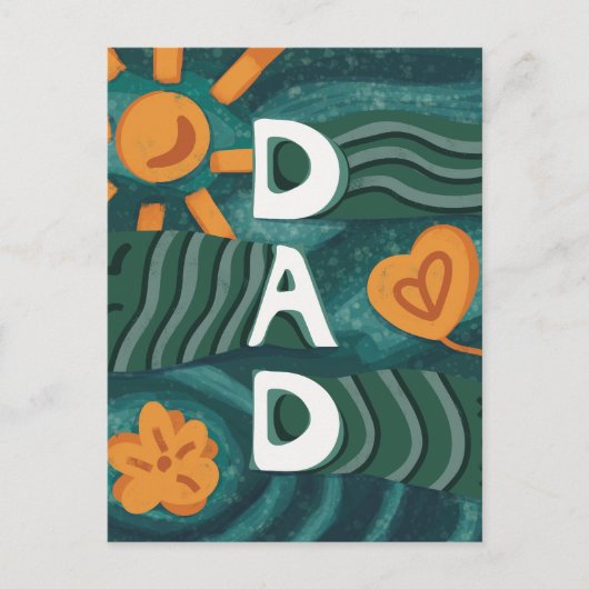 Dad - Nationale Papa Appreciation Day Groen Briefkaart (Voorkant)