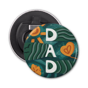 Dad - Nationale Papa Appreciation Day Groen Button Flesopener