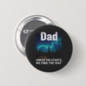 Dad Northern Lights Camping Customizable Ronde Button 5,7 Cm (Voorkant /achterkant)