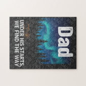 Dad Northern Lights Camping Customizable T-Shirt Legpuzzel (Horizontaal)