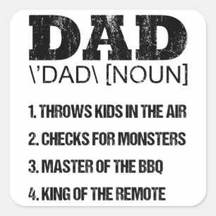 DAD NOUN Fathers Day Papa Birthday Pap Vierkante Sticker