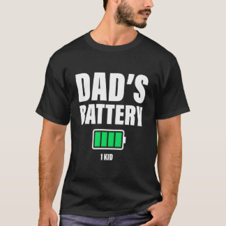 Dad Of 1 Low Battery Dadâ€™S Father'S Day T-shirt