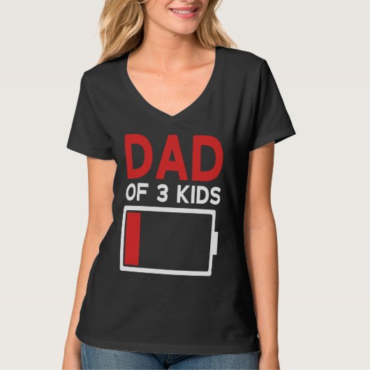 Dad of 3 Kids Father's Day T-shirt (Voorkant)