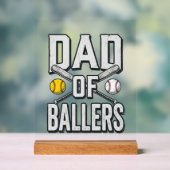 Dad of Ballers Softball and Baseball Vintage Shirt (Neutre)