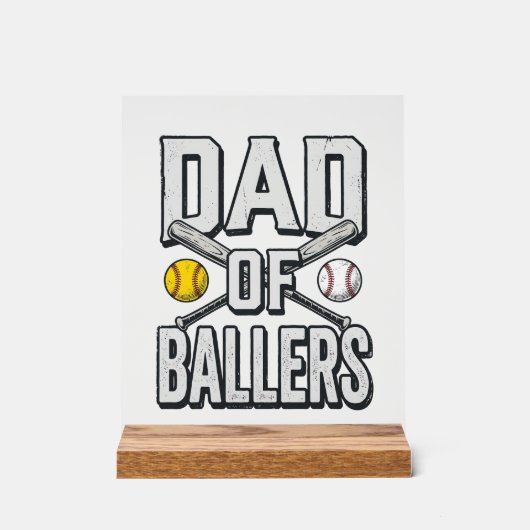 Dad of Ballers Softball and Baseball Vintage Shirt (Recto)
