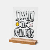 Dad of Ballers Softball and Baseball Vintage Shirt (Angle)