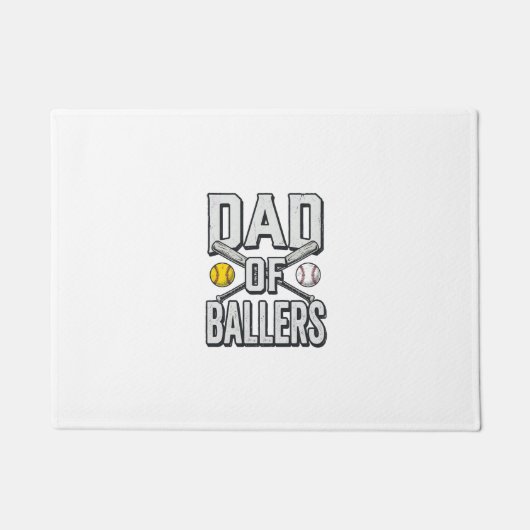 Dad of Ballers Softball and Baseball Vintage Shirt Deurmat (Voorkant)